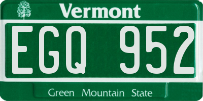 VT license plate EGQ952
