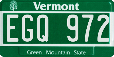 VT license plate EGQ972