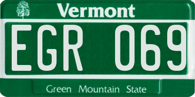 VT license plate EGR069
