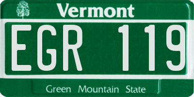 VT license plate EGR119