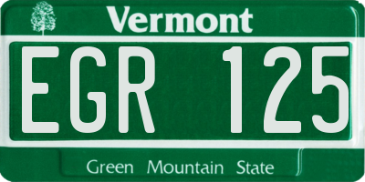 VT license plate EGR125