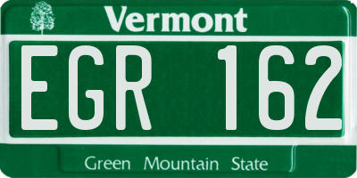 VT license plate EGR162