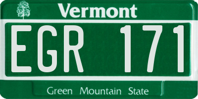 VT license plate EGR171