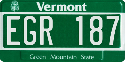 VT license plate EGR187