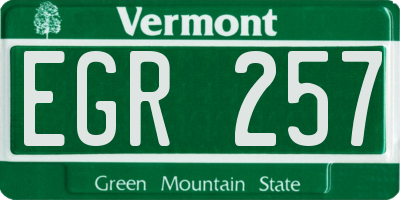 VT license plate EGR257