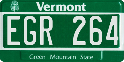 VT license plate EGR264