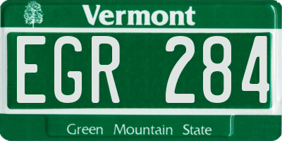 VT license plate EGR284