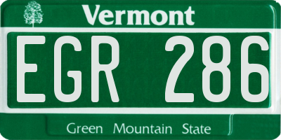 VT license plate EGR286