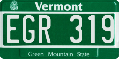 VT license plate EGR319
