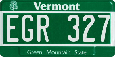 VT license plate EGR327