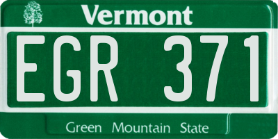 VT license plate EGR371