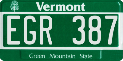 VT license plate EGR387
