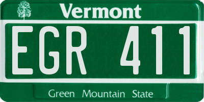 VT license plate EGR411