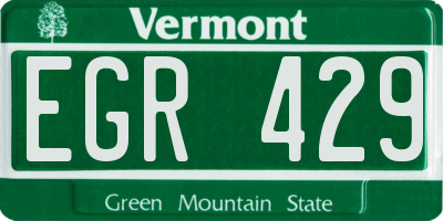 VT license plate EGR429