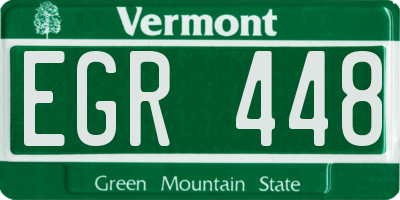 VT license plate EGR448