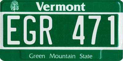 VT license plate EGR471