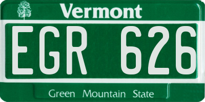 VT license plate EGR626