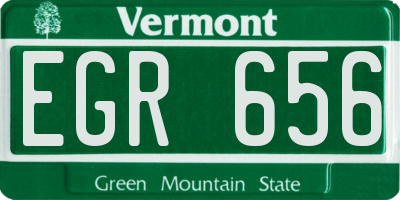 VT license plate EGR656