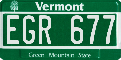 VT license plate EGR677