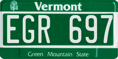 VT license plate EGR697