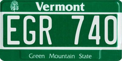 VT license plate EGR740