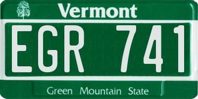 VT license plate EGR741
