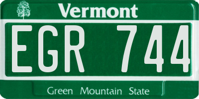 VT license plate EGR744