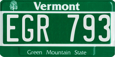 VT license plate EGR793