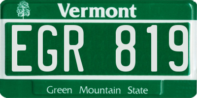 VT license plate EGR819