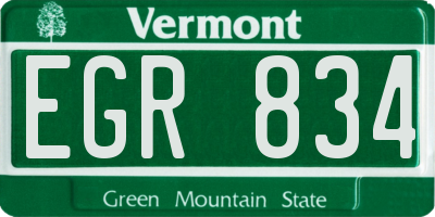 VT license plate EGR834