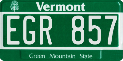 VT license plate EGR857