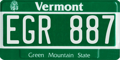 VT license plate EGR887