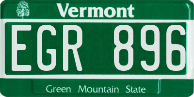 VT license plate EGR896