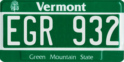 VT license plate EGR932