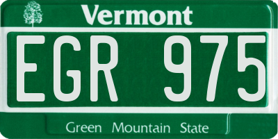 VT license plate EGR975