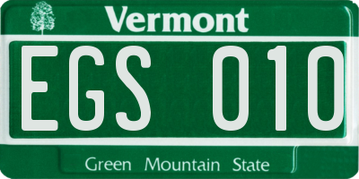 VT license plate EGS010