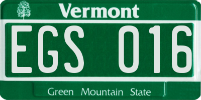 VT license plate EGS016
