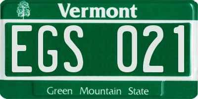 VT license plate EGS021