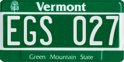 VT license plate EGS027