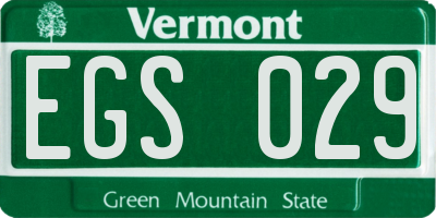 VT license plate EGS029
