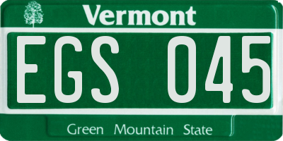 VT license plate EGS045