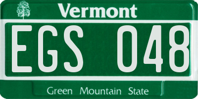 VT license plate EGS048