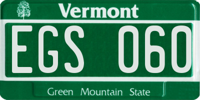 VT license plate EGS060