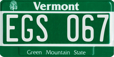 VT license plate EGS067