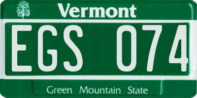 VT license plate EGS074