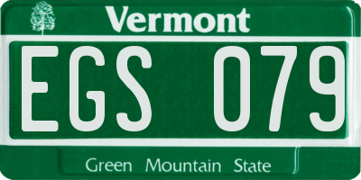 VT license plate EGS079