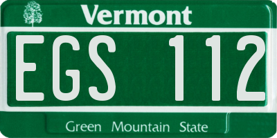 VT license plate EGS112