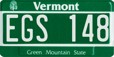 VT license plate EGS148