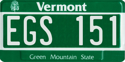 VT license plate EGS151