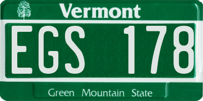 VT license plate EGS178